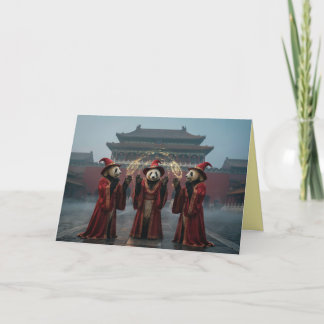 Tarjeta Festiva Panda Bear Witch Halloween Card