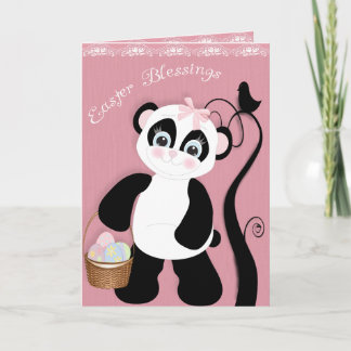 Tarjeta Festiva Panda bonita de Pascua