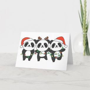 Tarjeta Festiva Panda Christmas Christmas Animals Cute Pandas Holi