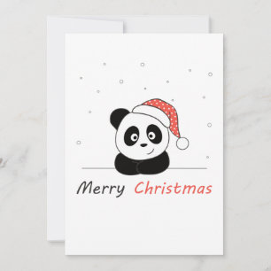 Tarjeta Festiva Panda Christmas Snow Winter Animals Pandas