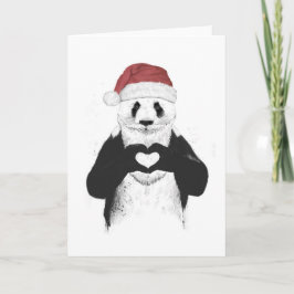 Tarjeta Festiva Panda de Santa