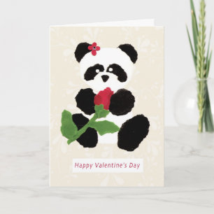 Tarjeta Festiva Panda del el día de San Valentín