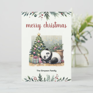 Tarjeta Festiva Panda durmiendo