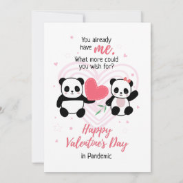Tarjeta Festiva Panda El día de San Valentín divertida