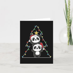 Tarjeta Festiva Panda Navidades navideños Animales Pandas