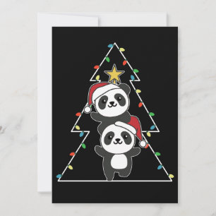 Tarjeta Festiva Panda Navidades navideños Animales Pandas