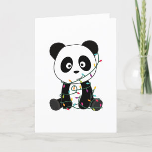 Tarjeta Festiva Panda Navidades Nieve Animales De Invierno Pandas