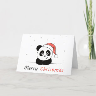 Tarjeta Festiva Panda Navidades Nieve Animales De Invierno Pandas
