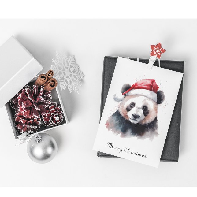 Tarjeta Festiva Panda Navideño Holly Jolly, personalizado (Subido por el creador)