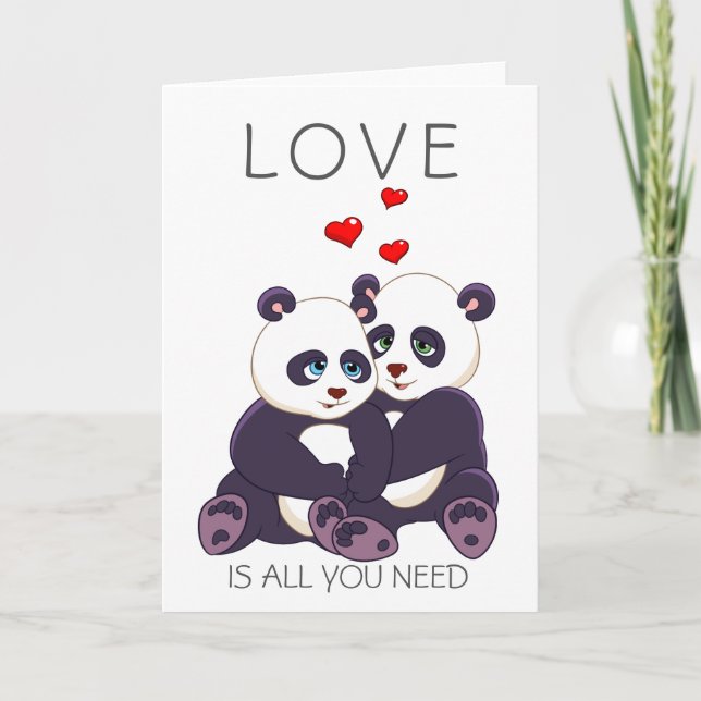 Tarjeta Festiva Pandas preciosas (Anverso)