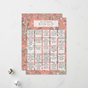 Tarjeta Festiva Pandemia de Navidades rosa Mistletoe Funny BINGO e