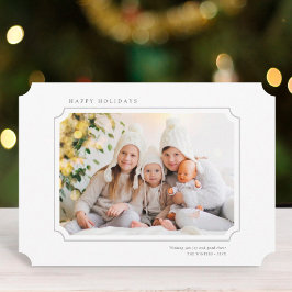 Tarjeta Festiva Panorama fotográfico de Navidades minimalistas