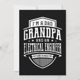 Tarjeta Festiva Papá Abuelo Ingeniero Eléctrico Nada Me Da Miedo