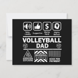 Tarjeta Festiva Papá de Voleibol Contenidos Divertidos de Padre de