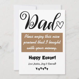 Tarjeta Festiva papá divertido personalizado mejor papá, feliz Pas