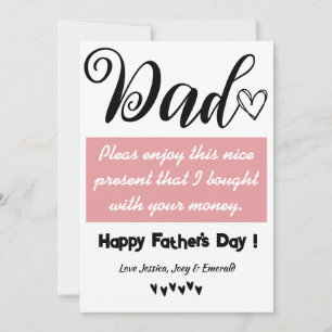 Tarjeta Festiva papá divertido y personalizado el mejor papá, feli