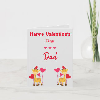 Tarjeta Festiva Papá El día de San Valentín Giraffe