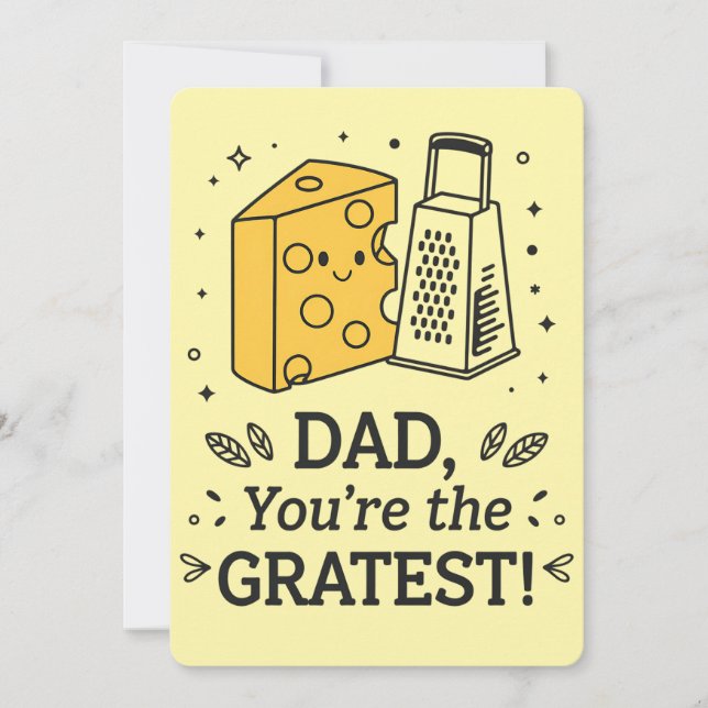 Tarjeta Festiva Papá eres el queso más grande Día del padre divert (Anverso)