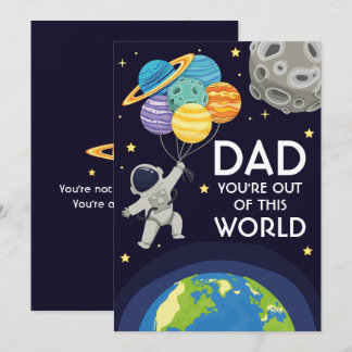 Tarjeta Festiva Papá, eres fuera de este mundo Día del Padre Espac