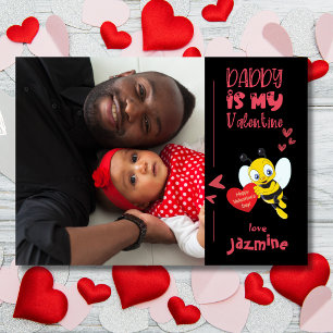 Tarjeta Festiva Papá es mi San Valentín con nombre y foto