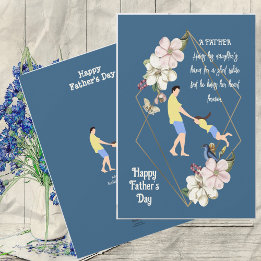 Tarjeta Festiva Papá Hija Bonding Happy Fathers Day Quita Flora