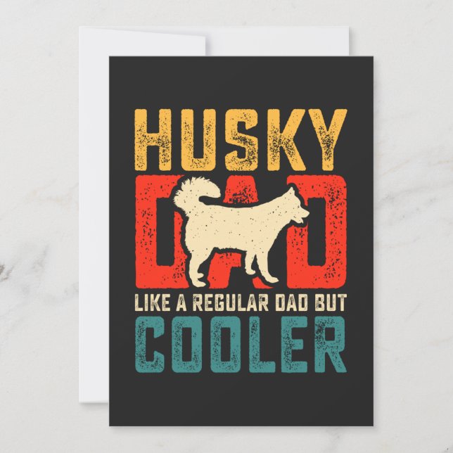 Tarjeta Festiva Papá Husky, Papá Regular Elevado a la Frescura Div (Anverso)