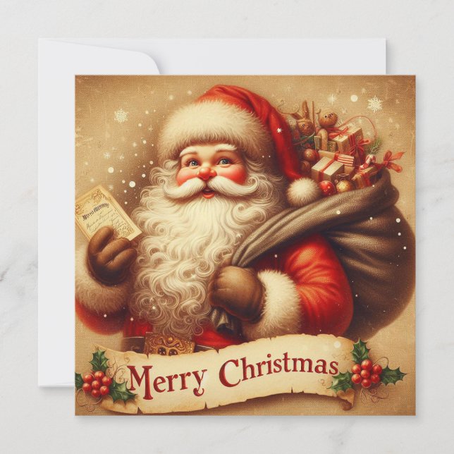 Tarjeta Festiva Papá Noel (Anverso)