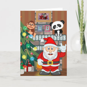 Tarjeta Festiva Papá Noel animado