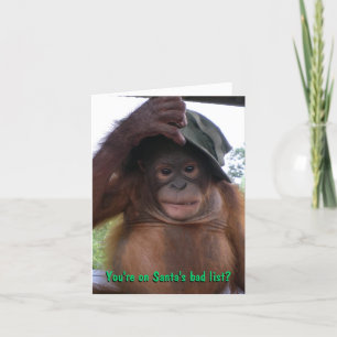 Tarjeta Festiva Papá Noel bromea travieso o Niza