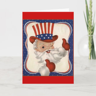 Tarjeta Festiva Papá Noel como tío Sam