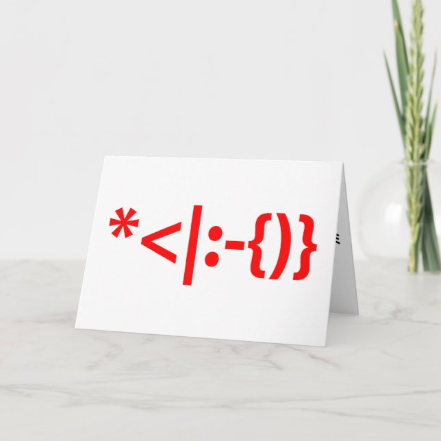 Tarjeta Festiva Papá Noel con emoticonos de Navidades barba (Anverso)