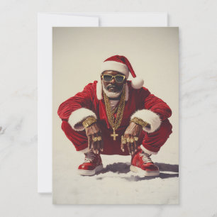 Tarjeta Festiva Papá Noel con estilo: una visión moderna del ícono