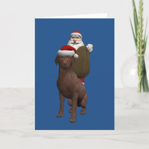 Tarjeta Festiva Papá Noel con Labrador