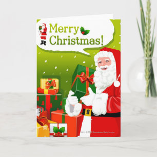 Tarjeta Festiva Papá Noel con los regalos