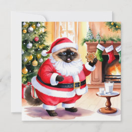 Tarjeta Festiva Papá Noel con pan de jengibre