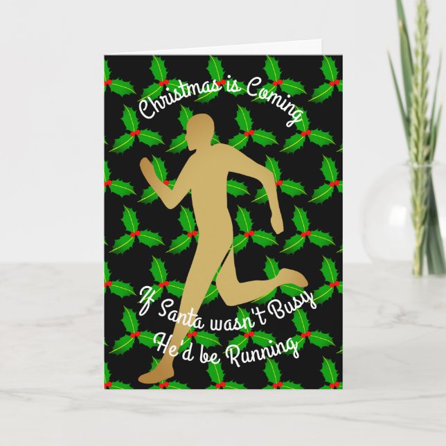 Tarjeta Festiva Papá Noel correría (Anverso)