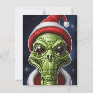 Tarjeta Festiva Papá Noel del espacio exterior