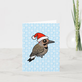 Tarjeta Festiva Papá Noel del parpadeo del norte (tono amarillo)