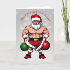 Tarjeta Festiva Papá Noel divertido