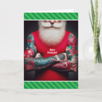 Papá Noel divertido con tatuajes - Tinta en los pa