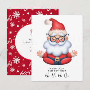Tarjeta Festiva Papá Noel Divertido Mantén la Calma & Ponte a hace