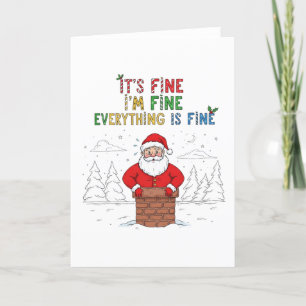 Tarjeta Festiva Papá Noel Divertido Todo está Bien 