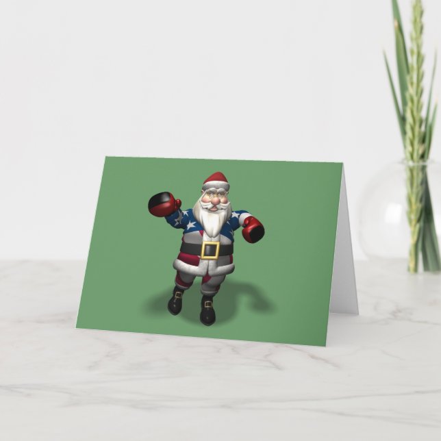 Tarjeta Festiva Papá Noel en el día del boxeo (Anverso)