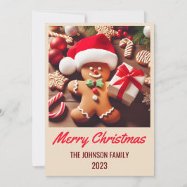 Tarjeta Festiva Papá Noel en el pan de jengibre