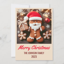 Tarjeta Festiva Papá Noel en el pan de jengibre