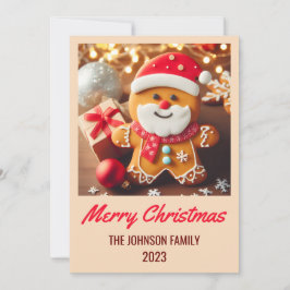 Tarjeta Festiva Papá Noel en el pan de jengibre