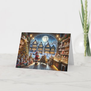 Tarjeta Festiva Papá Noel en la juguetería