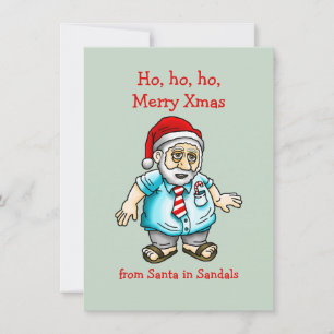 Tarjeta Festiva Papá Noel en Sandalias