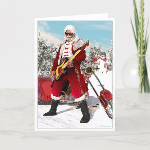 Tarjeta Festiva PAPÁ NOEL está detrás en ciudad