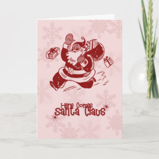 Tarjeta Festiva ¡Papá Noel está viniendo a la ciudad!